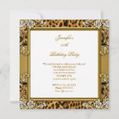 Leopard Animal Print Woman's Geburtstagsparty Einladung (Rückseite)