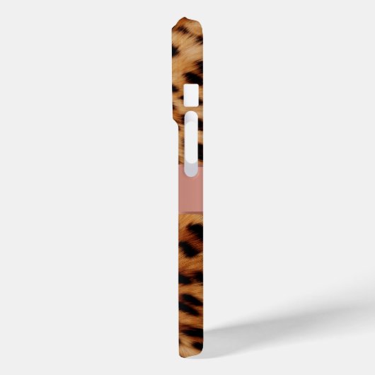 Leopard Animal Rose Rosa Ribbon Name Case-Mate iPhone Hülle (Rückseite / Links)