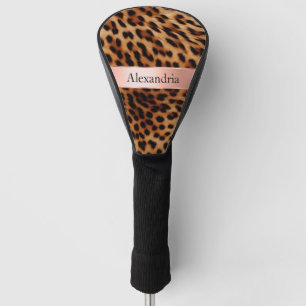Leopard Animal Rose Rosa Ribbon Name Golf Headcover