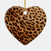 Leopard Animal Rose Rosa Ribbon Name Keramik Ornament (Hinten)