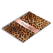 Leopard Animal Rose Rosa Ribbon Name Notizblock (Linke Seite)