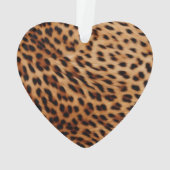 Leopard Animal Rose Rosa Ribbon Name Ornament (Rückseite)