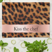 Leopard Animal Rose Rosa Ribbon Zitat Geschirrtuch (Gefaltet)