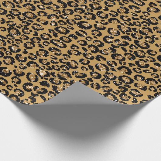 Leopard Animal Sepia Gold Black Honey African Lux Geschenkpapier (Ecke)