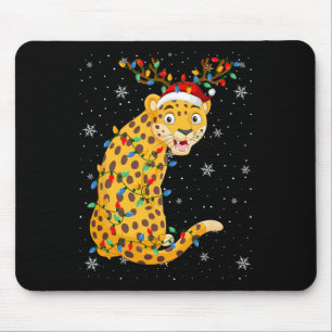 Leopard Animal Weihnachtsmannmütze Ugly Christmas Mousepad