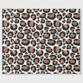 Leopard Animal White Gold Black Bronze African Fel Geschenkpapier (Flach)
