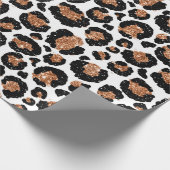Leopard Animal White Gold Black Bronze African Fel Geschenkpapier (Ecke)