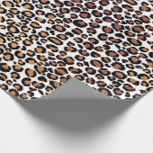 Leopard Animal White Gold Black Honey African Glam Geschenkpapier (Ecke)