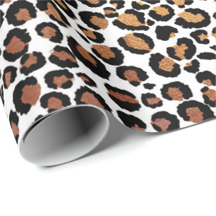 Leopard Animal White Gold Black Honey African Glam Geschenkpapier