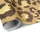Leopard Animal White Gold Black Honey African Lux Geschenkpapier (Rolleneckpunkt)
