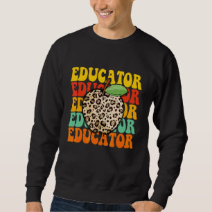 Leopard Apfel Erzieher Lehrer Dankeschön Rückseite Sweatshirt