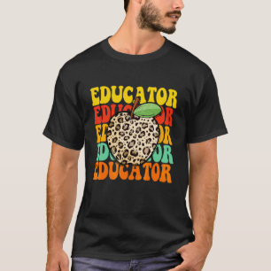 Leopard Apfel Erzieher Lehrer Dankeschön Rückseite T-Shirt