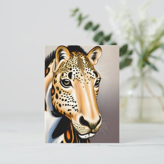 Leopard Appaloosa Funny AI Generated Art Postkarte (Stehend Vorderseite)