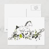 Leopard Appaloosa mit Blumendruck Postkarte (Vorne/Hinten)