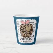 Leopard Apple Teacher Substitut Milchtasse (Vorderseite)