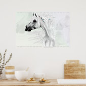 Leopard Appy and White Feathers Print Poster (Küche)