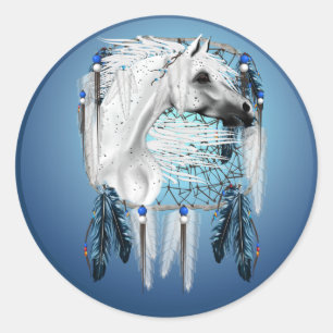 Leopard Appy Traumfänger-Aufkleber Runder Aufkleber