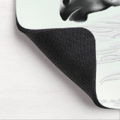 Leopard Appy und weiße Federn Mousepad (Ecke)