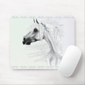 Leopard Appy und weiße Federn Mousepad (Mit Mouse)