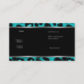 Leopard Aquamarin Blue Black Boutique Card Elegant Visitenkarte (Rückseite)