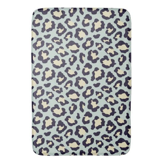 Leopard aquamarin, schwarz, gelb badematte (Vorderseite Vertikal)