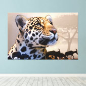 Leopard Art 1 überwundene Canvas Leinwanddruck (Insitu (Holzboden))