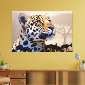 Leopard Art 1 überwundene Canvas Leinwanddruck (Insitu (Wohnzimmer))