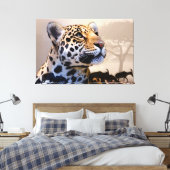 Leopard Art 1 überwundene Canvas Leinwanddruck (Insitu (Schlafzimmer))