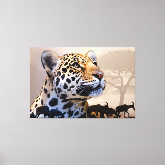 Leopard Art 1 überwundene Canvas Leinwanddruck