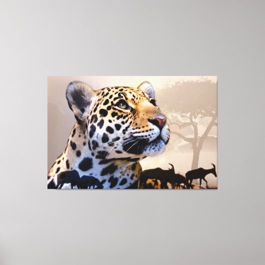 Leopard Art 1 überwundene Canvas Leinwanddruck (Vorderseite)
