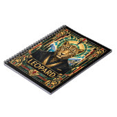 Leopard, Art Deco Wildtiere Notizblock (Linke Seite)