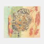 Leopard Art Fleecedecke (Vorderseite (Horizontal))