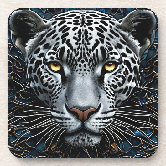 Leopard Art Getränkeuntersetzer (Vorderseite)