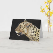 "Leopard" Art Notecard Karte (Gelbe Blume)