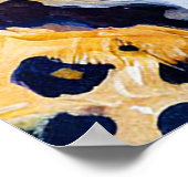 Leopard auf blauem Hintergrund Poster (Ecke)