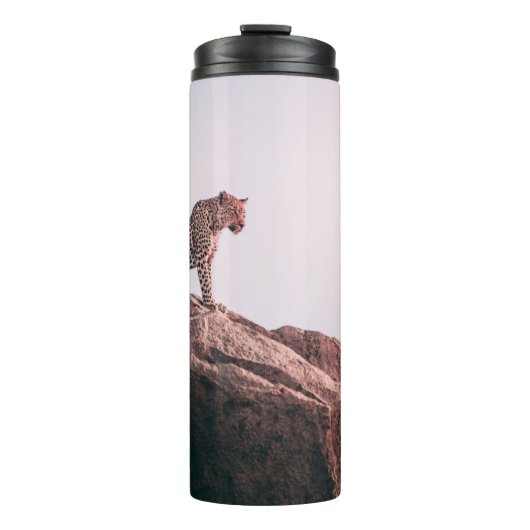 LEOPARD AUF DER HÖHE DES BERGES THERMOSBECHER (Vorderseite)