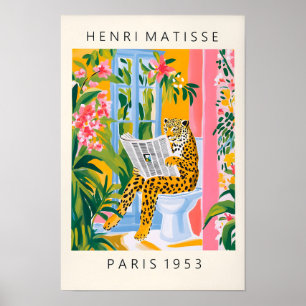 Leopard Auf Einer Toilette, Lustiger Badezimmerpos Poster