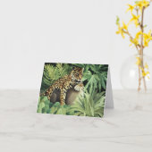 "Leopard auf Felsen " Karte (Gelbe Blume)