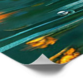 Leopard auf grünem Hintergrund Poster (Ecke)