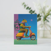 Leopard auf Rädern: Eine stilvolle Fahrt, Postkarte (Stehend Vorderseite)