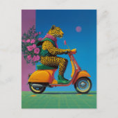 Leopard auf Rädern: Eine stilvolle Fahrt, Postkarte (Vorderseite)