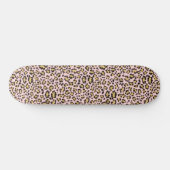 Leopard auf rosa Musterskateboard Skateboard (Horizontal)