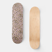 Leopard auf rosa Musterskateboard Skateboard (Vorderseite)