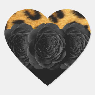 Leopard-Aufkleber Herz-Aufkleber