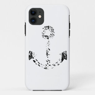 Leopard-Augenüberlagerung in Schwarz und Weiß iPhone 11 Hülle