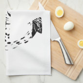 Leopard-Augenüberlagerung in Schwarz und Weiß Küchentuch (Viertel Falte)