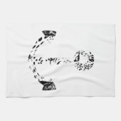 Leopard-Augenüberlagerung in Schwarz und Weiß Küchentuch (Horizontal)