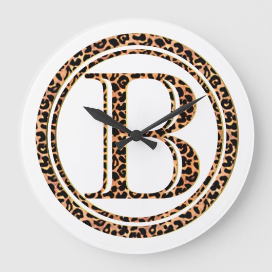 Leopard B Große Wanduhr (Vorderseite)