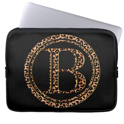 Leopard B Laptopschutzhülle (Vorderseite)