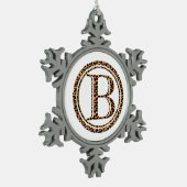Leopard B Schneeflocken Zinn-Ornament (Links)